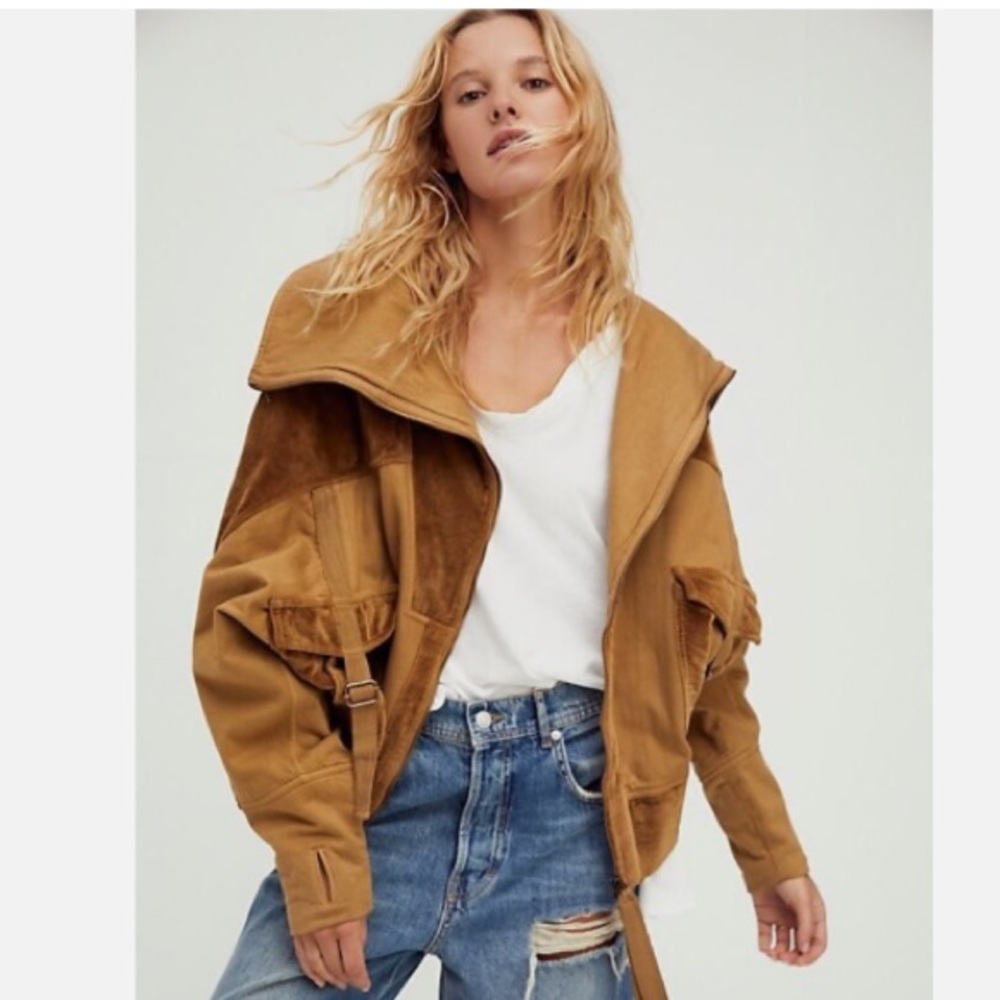 Free People x Nicholas K Bastie Sweatshirt Jacket Earth NWOT